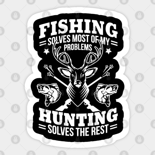 Fishing Solves Sticker by fadetsunset